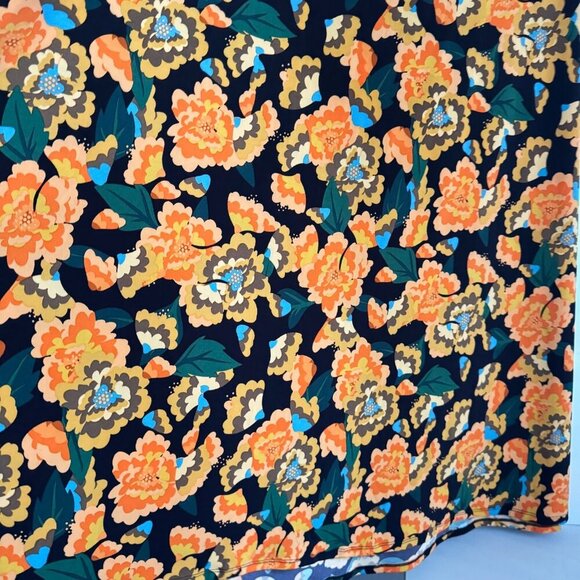 Lularoe Floral Black Orange Maxi Skirt 3XL - Picture 4 of 7